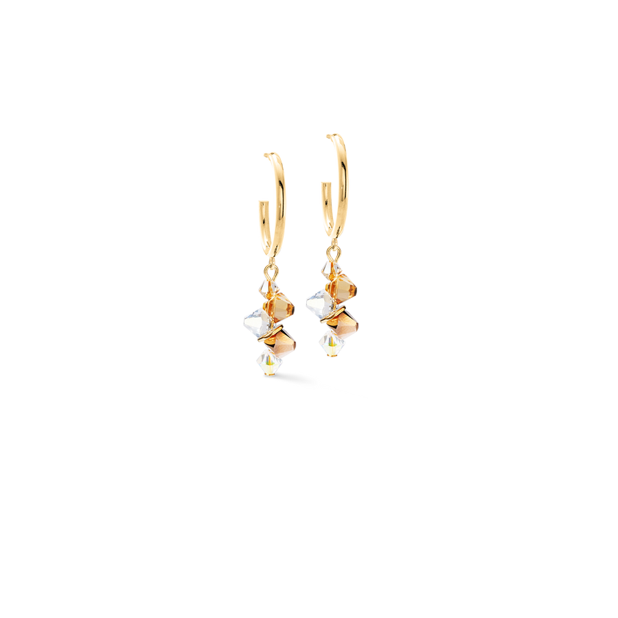 Dancing Crystals earrings gold-beige