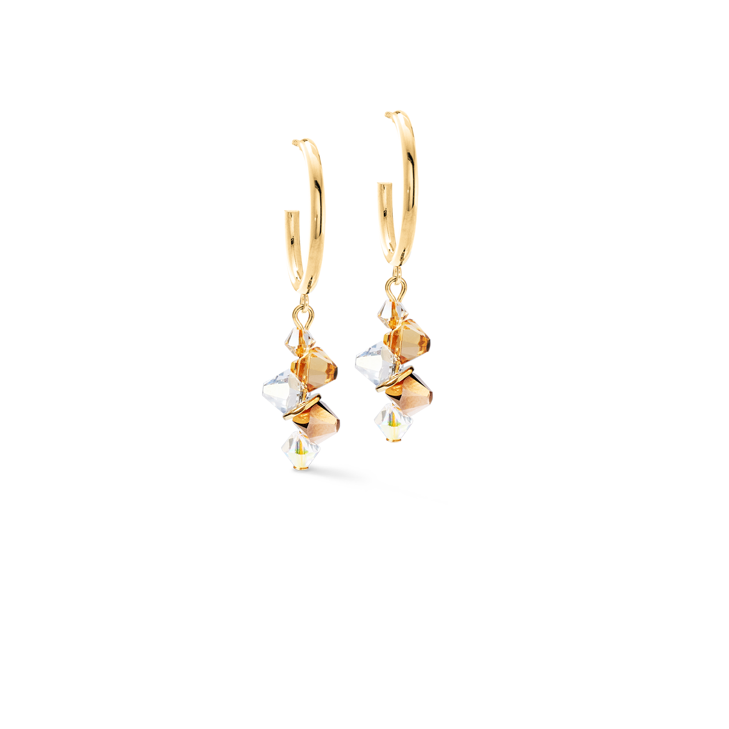 Dancing Crystals earrings gold-beige