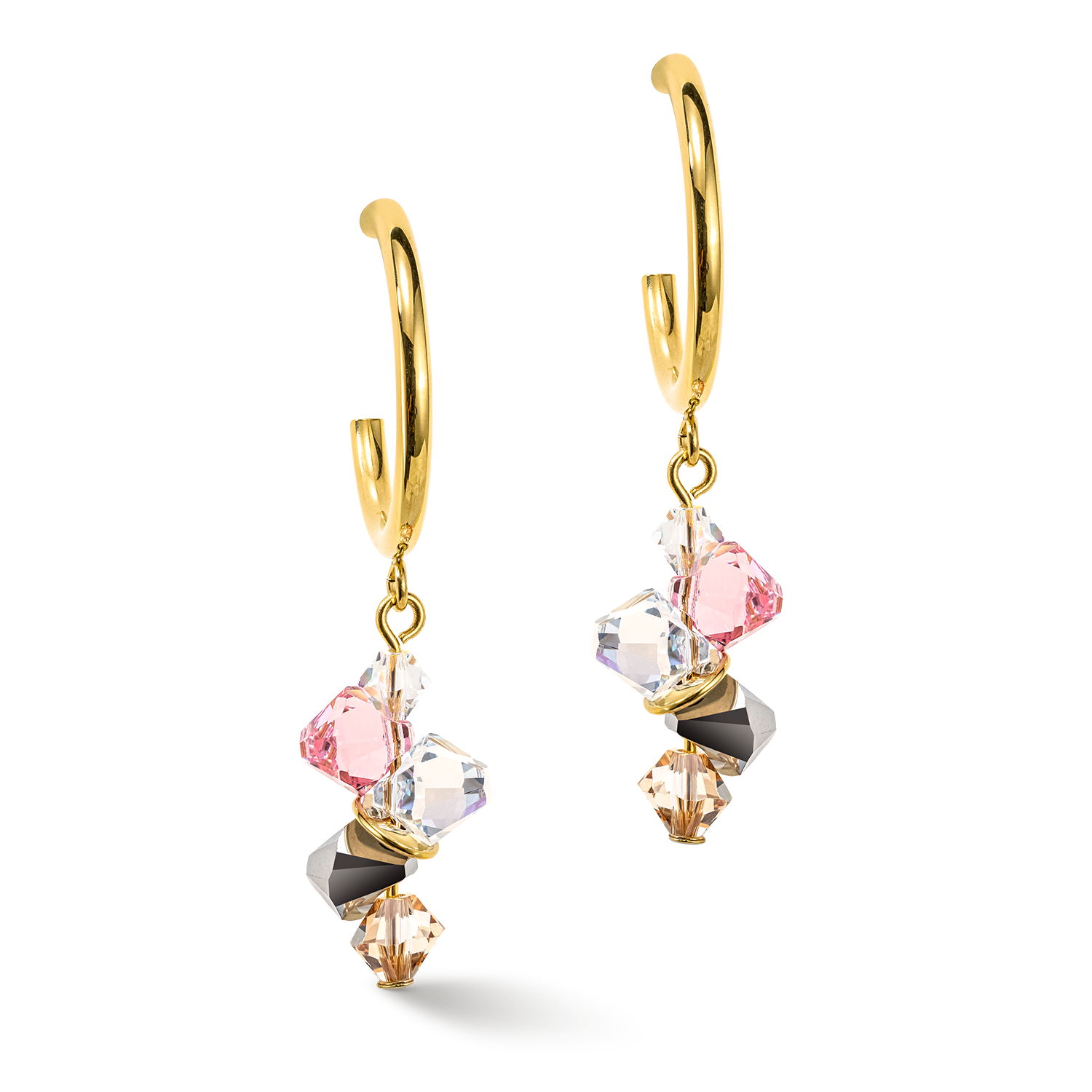 Dancing Crystals earrings gold light