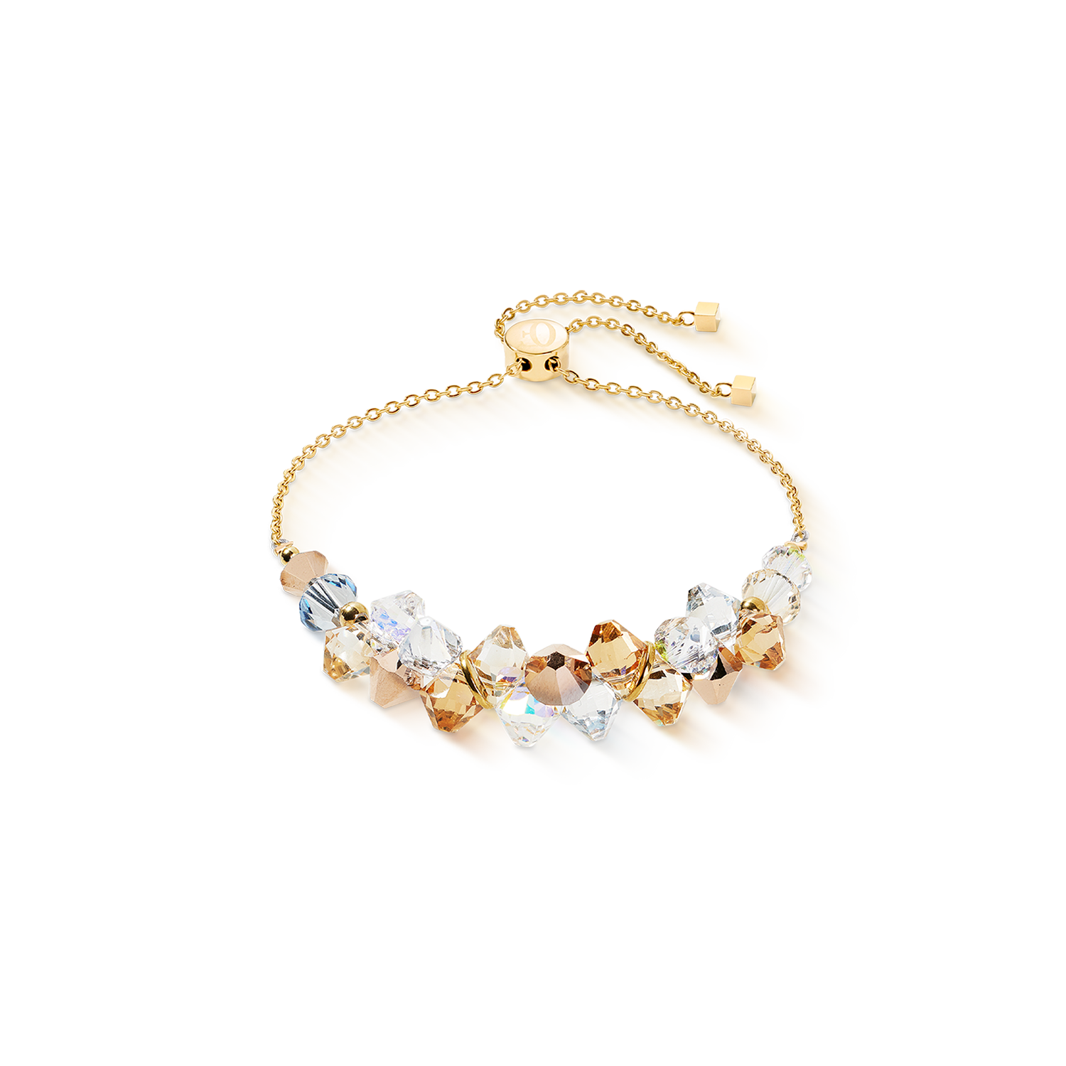 Dancing Crystals bracelet gold-beige