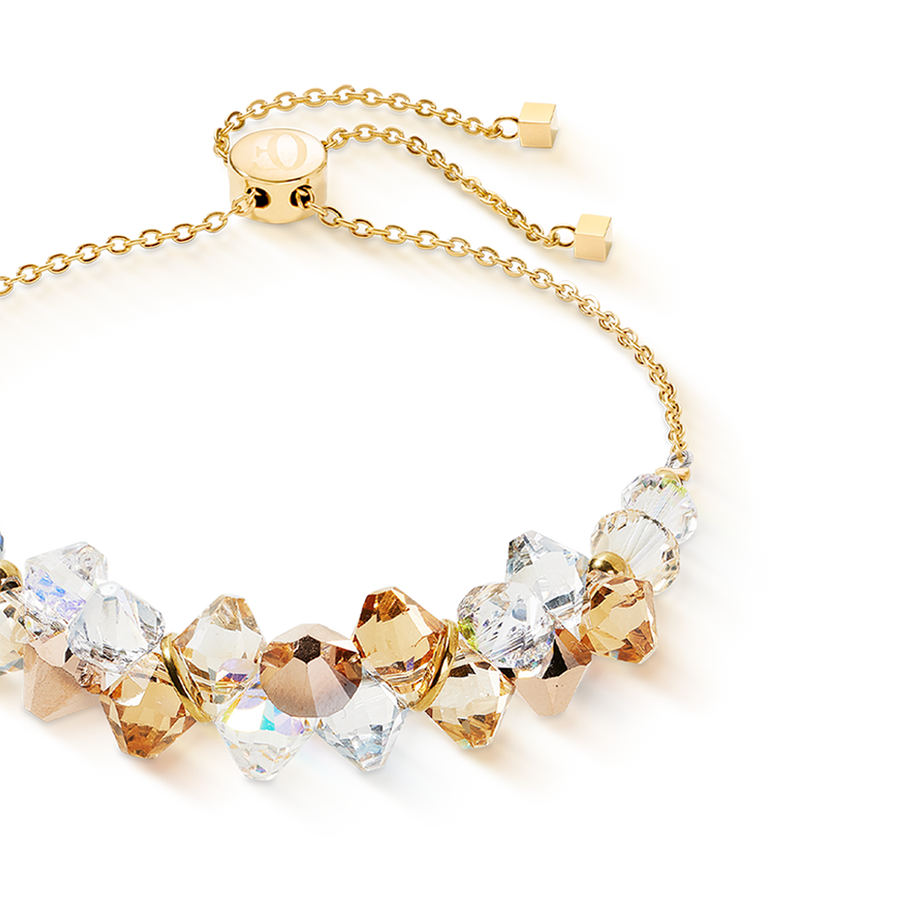 Dancing Crystals bracelet gold-beige
