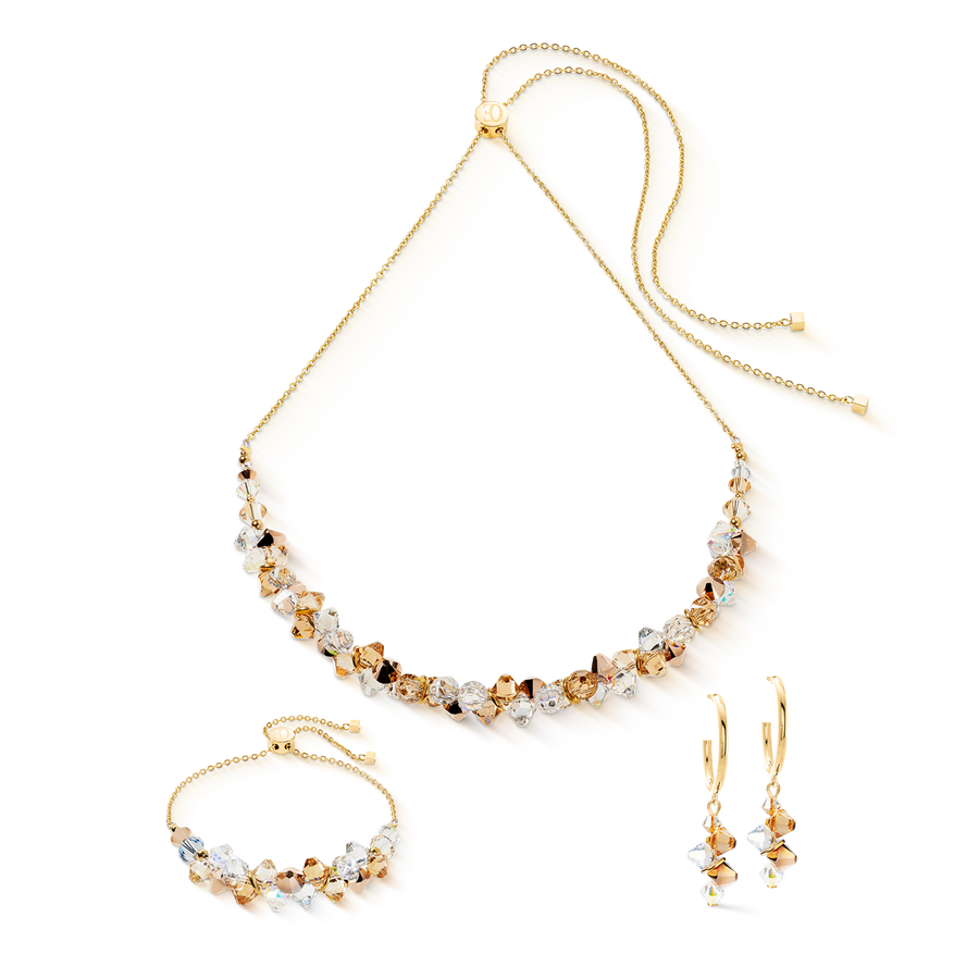 Dancing Crystals bracelet gold-beige
