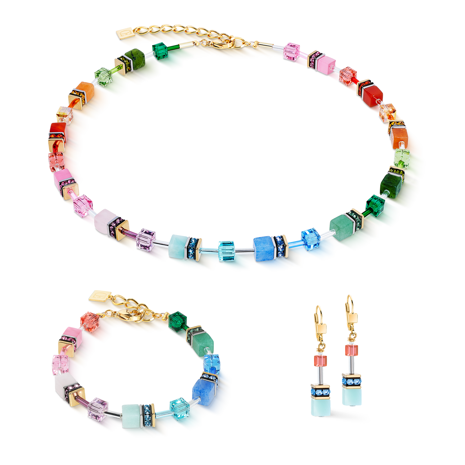 GeoCUBE® Iconic Precious necklace Rainbow