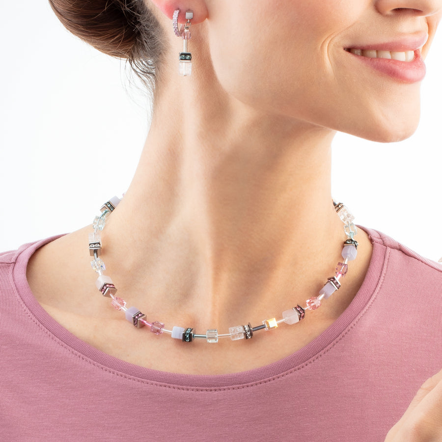 GeoCUBE® Iconic Precious necklace pink-lilac