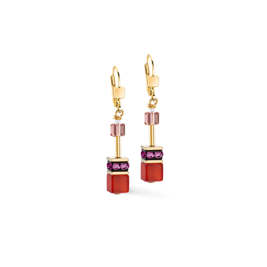 GeoCUBE® Iconic Precious earring Festive red