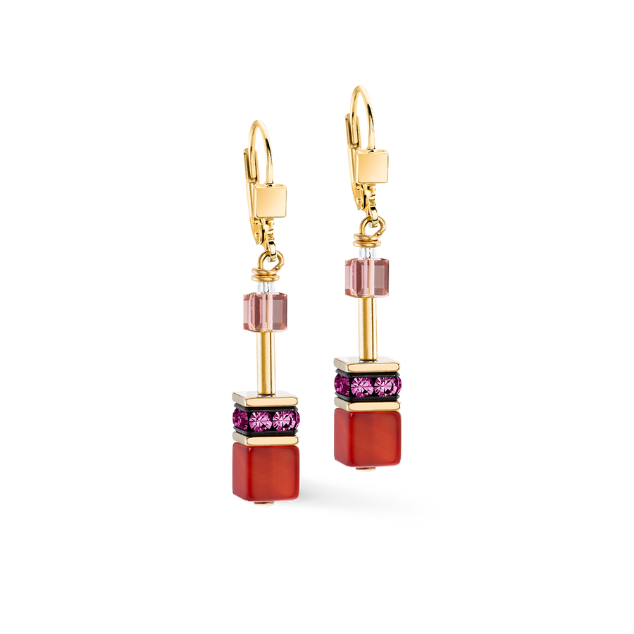 GeoCUBE® Iconic Precious earring Festive red