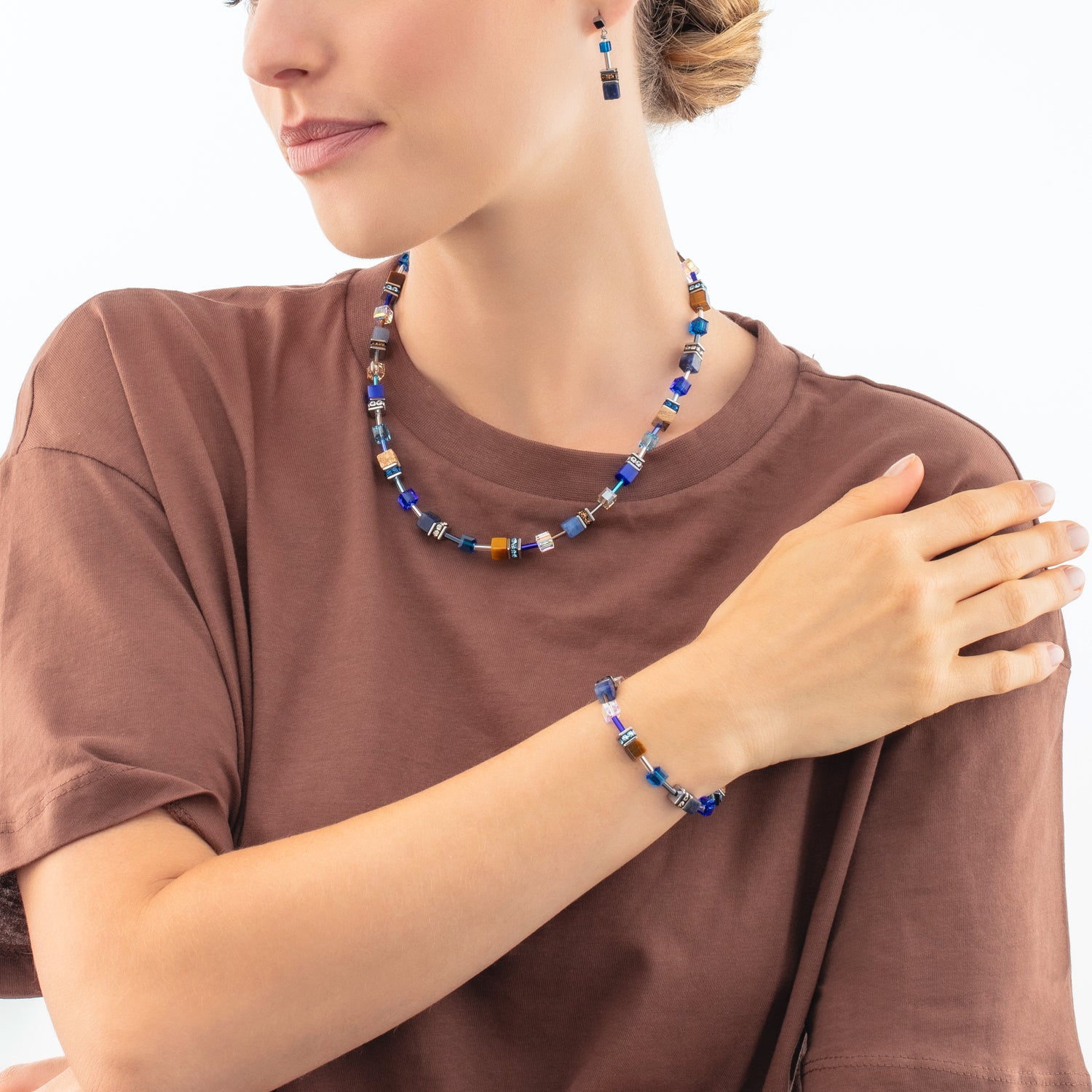 GeoCUBE® Iconic Precious bracelet blue-brown