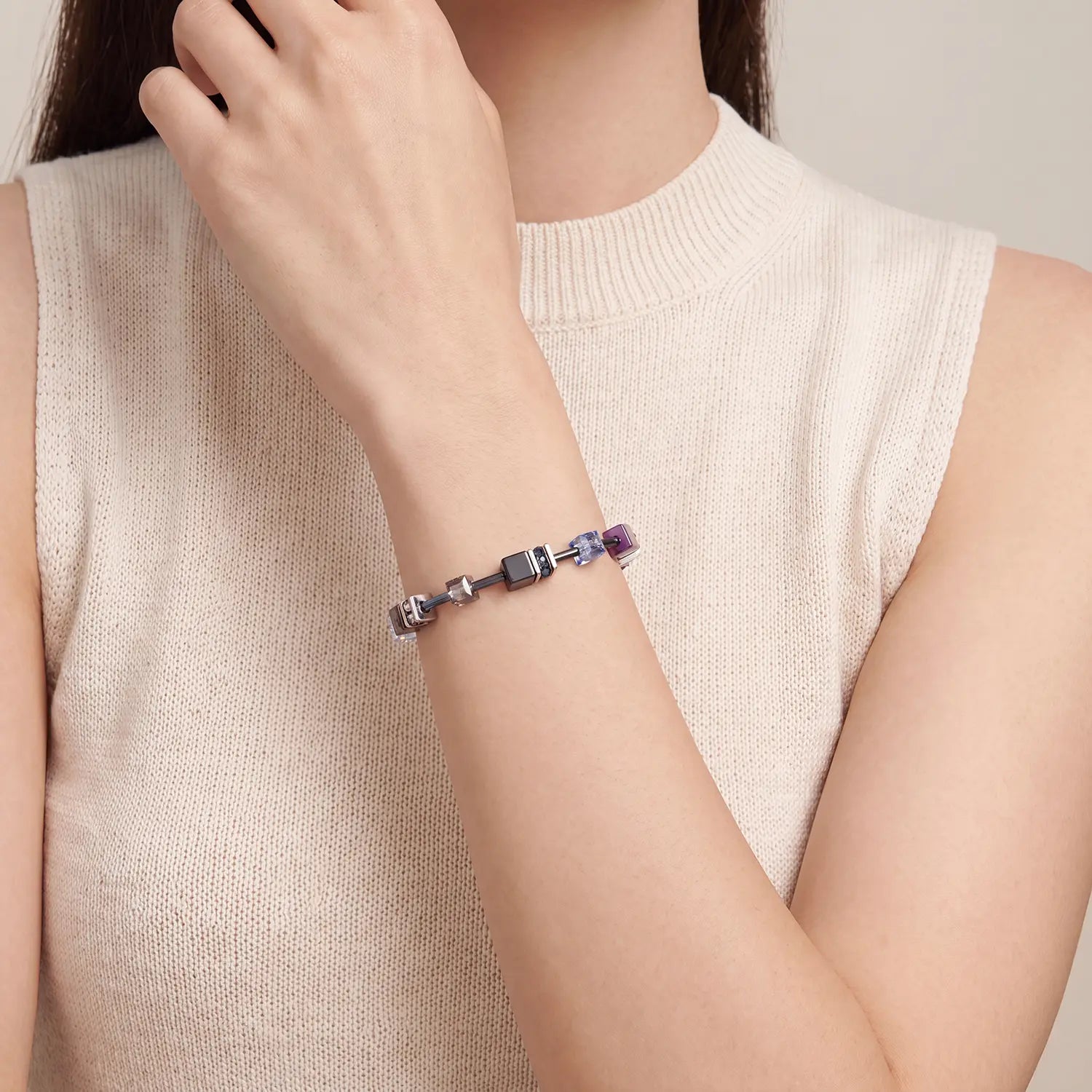 COEUR DE LION GeoCUBE® Iconic Precious Bracelet Twilight – on model