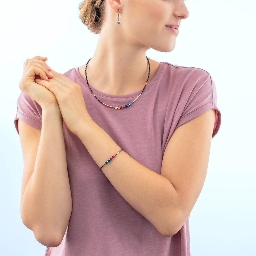 Cube Story Minimalistic Sparkling earrings Multicolour Autumn