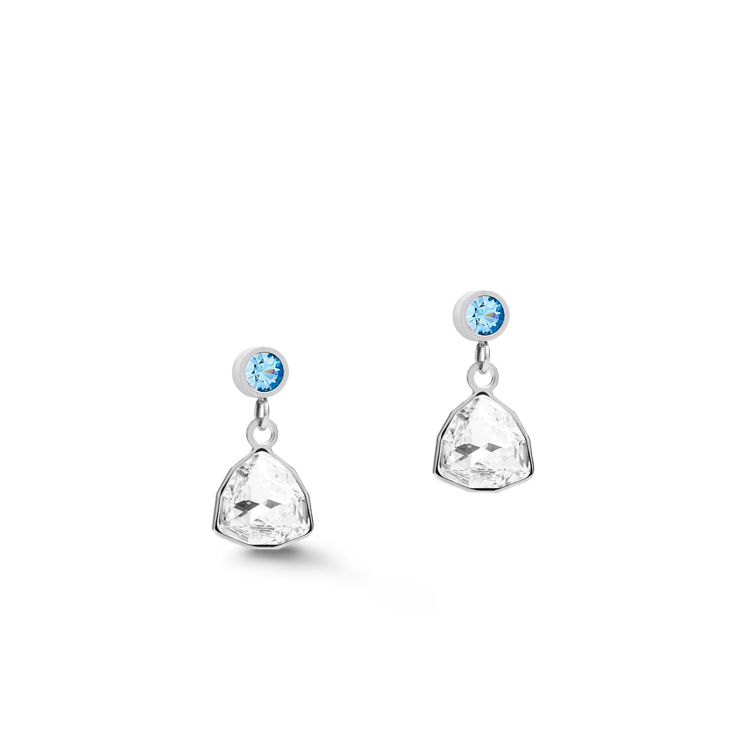 Earrings Pendant Curvy Triangle aqua