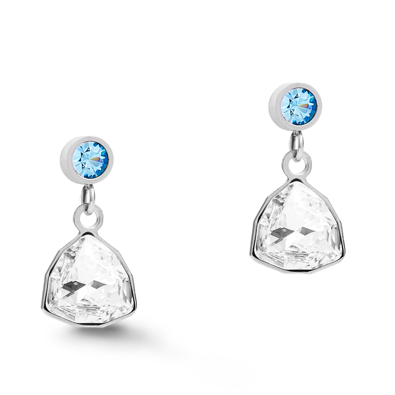 Earrings Pendant Curvy Triangle aqua