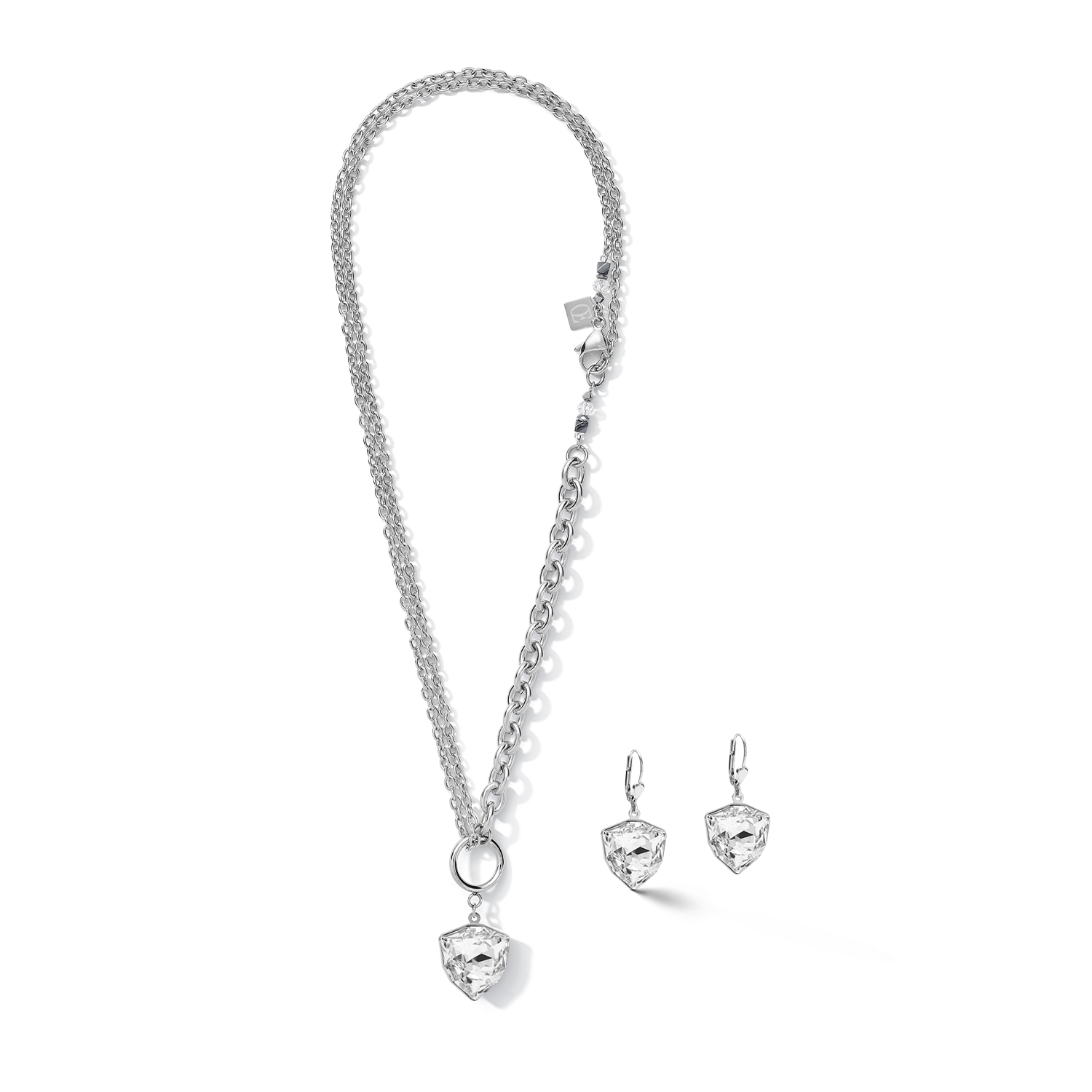 Earrings Magic crystal & chunky chain crystal