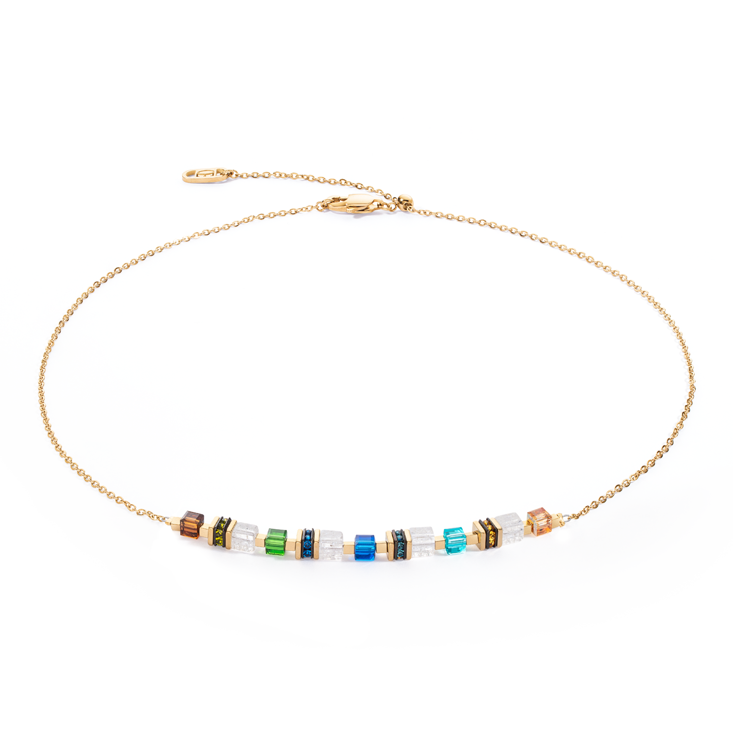 Necklace Mini Cubes & Chain gold-multicolour