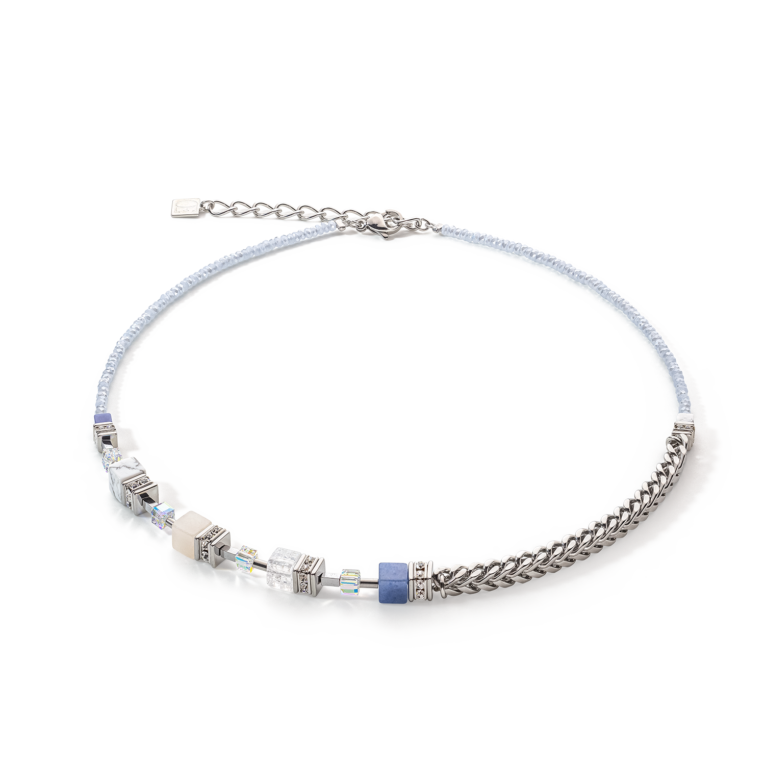 GeoCUBE® Precious Fusion Chunky Chain necklace light blue