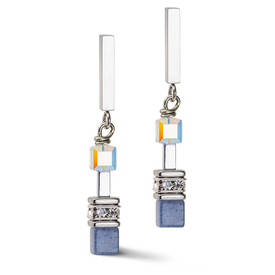 GeoCUBE® Precious Fusion Chunky Chain earrings light blue