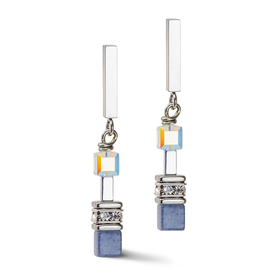 GeoCUBE® Precious Fusion Chunky Chain earrings light blue