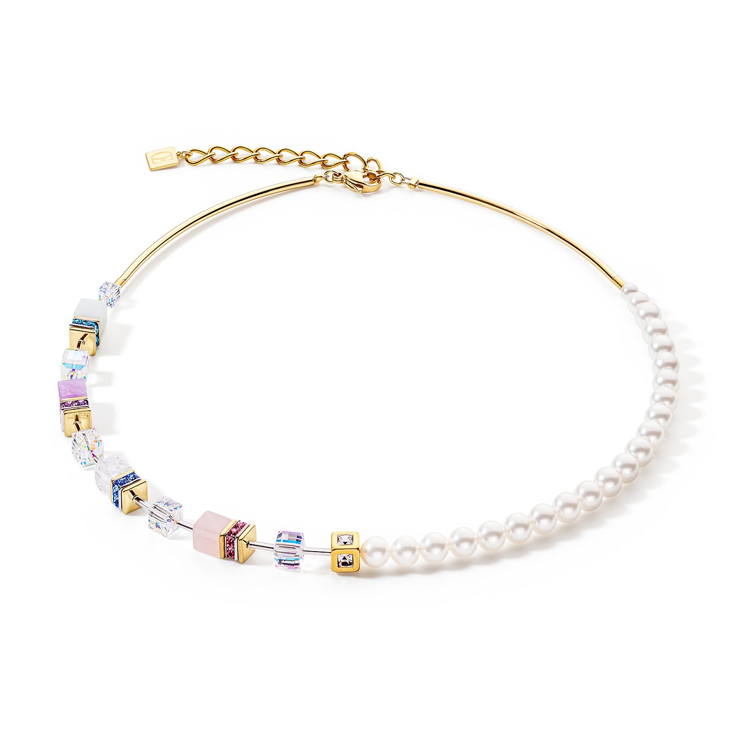 GeoCUBE® Precious Fusion Pearls necklace pastel