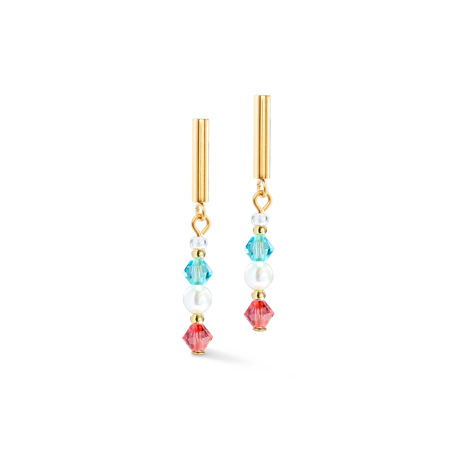 Princess Pearls earrings gold rainbow