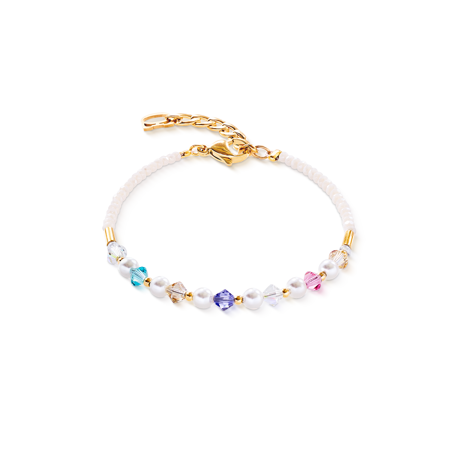 Princess Pearls bracelet gold rainbow