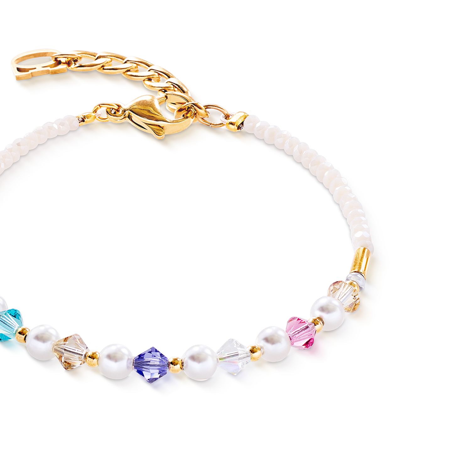 Princess Pearls bracelet gold rainbow