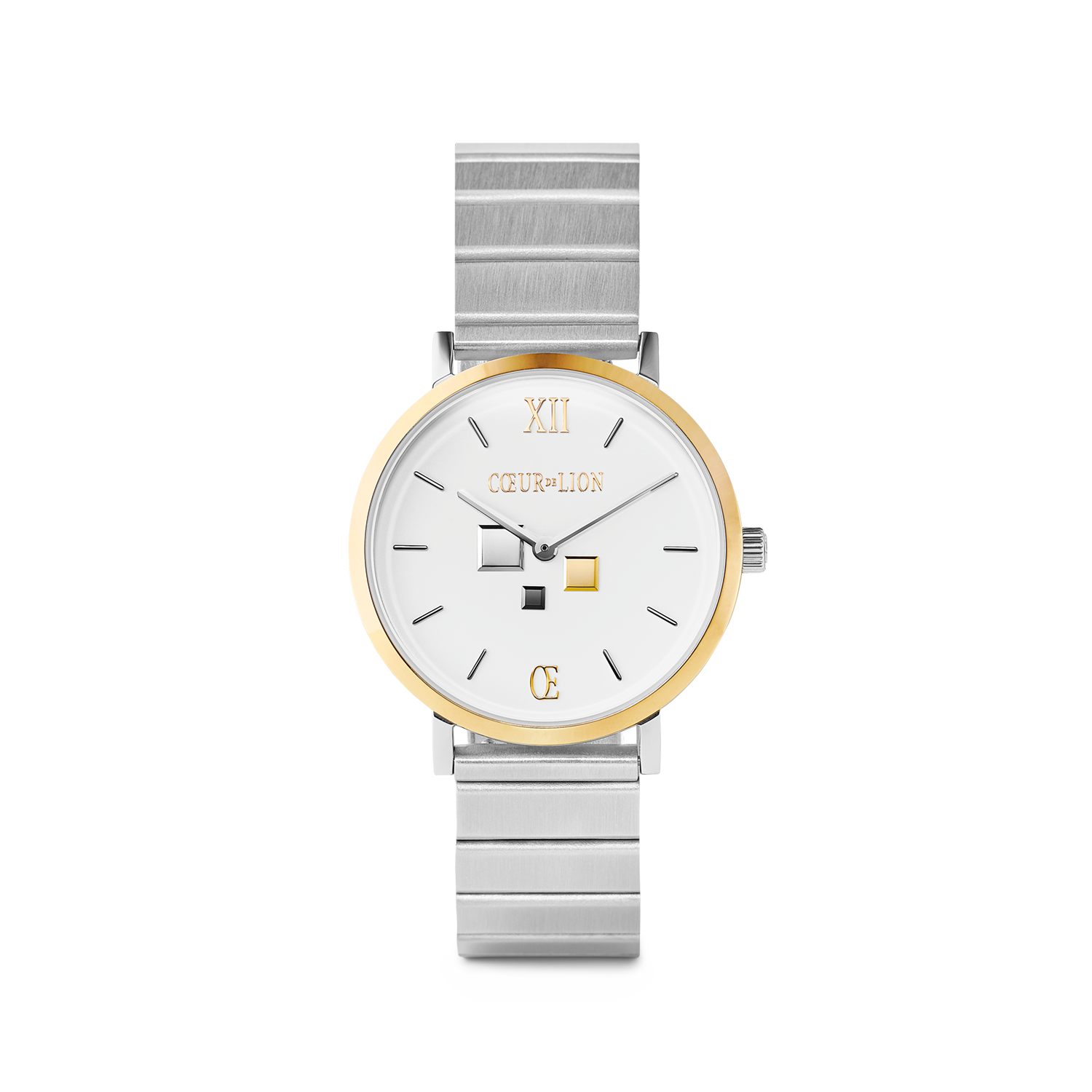 Watch Round Brilliant Bicolor Stainless Steel Silver