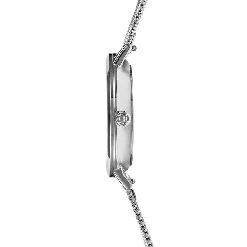 Watch Round Mother-of-Pearl Milanaise Stainless Steel Silver