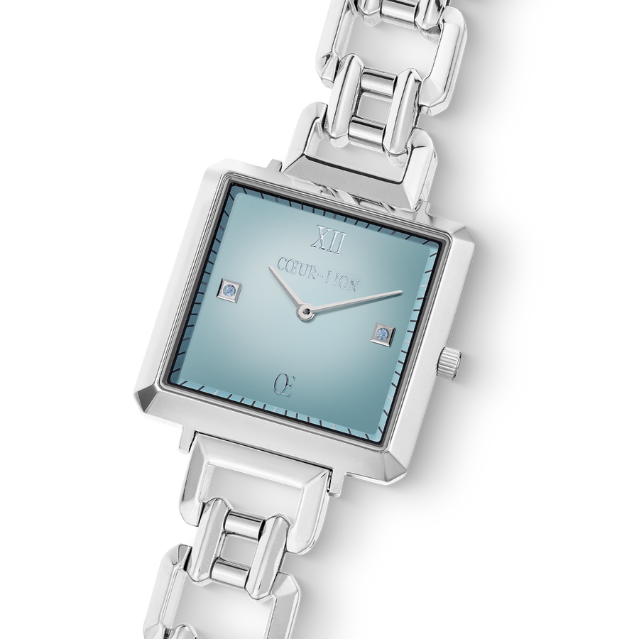Watch Iconic Cube Ocean Cyan Statement silver