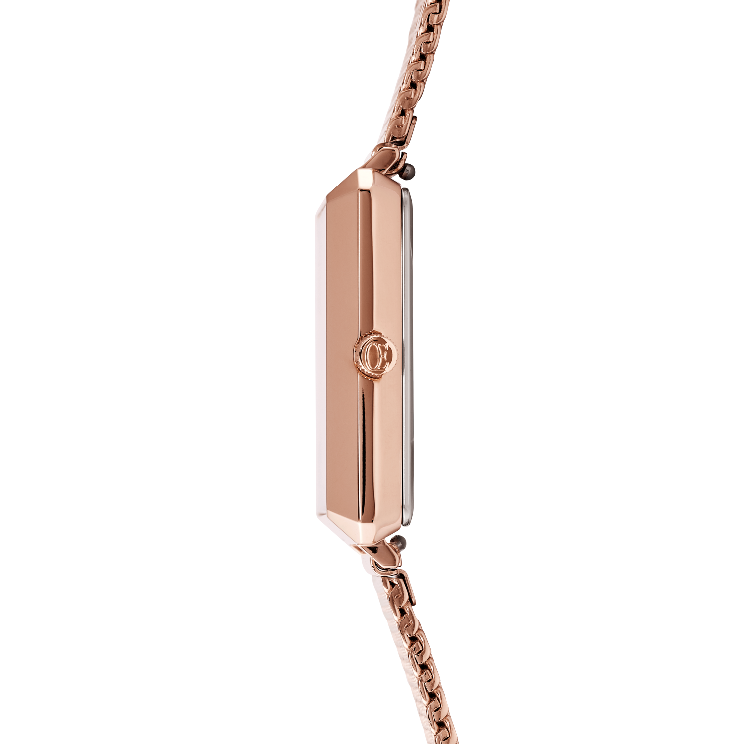 Watch Iconic Square Mocha Sunray Milanese Stainless Steel Rose Gold