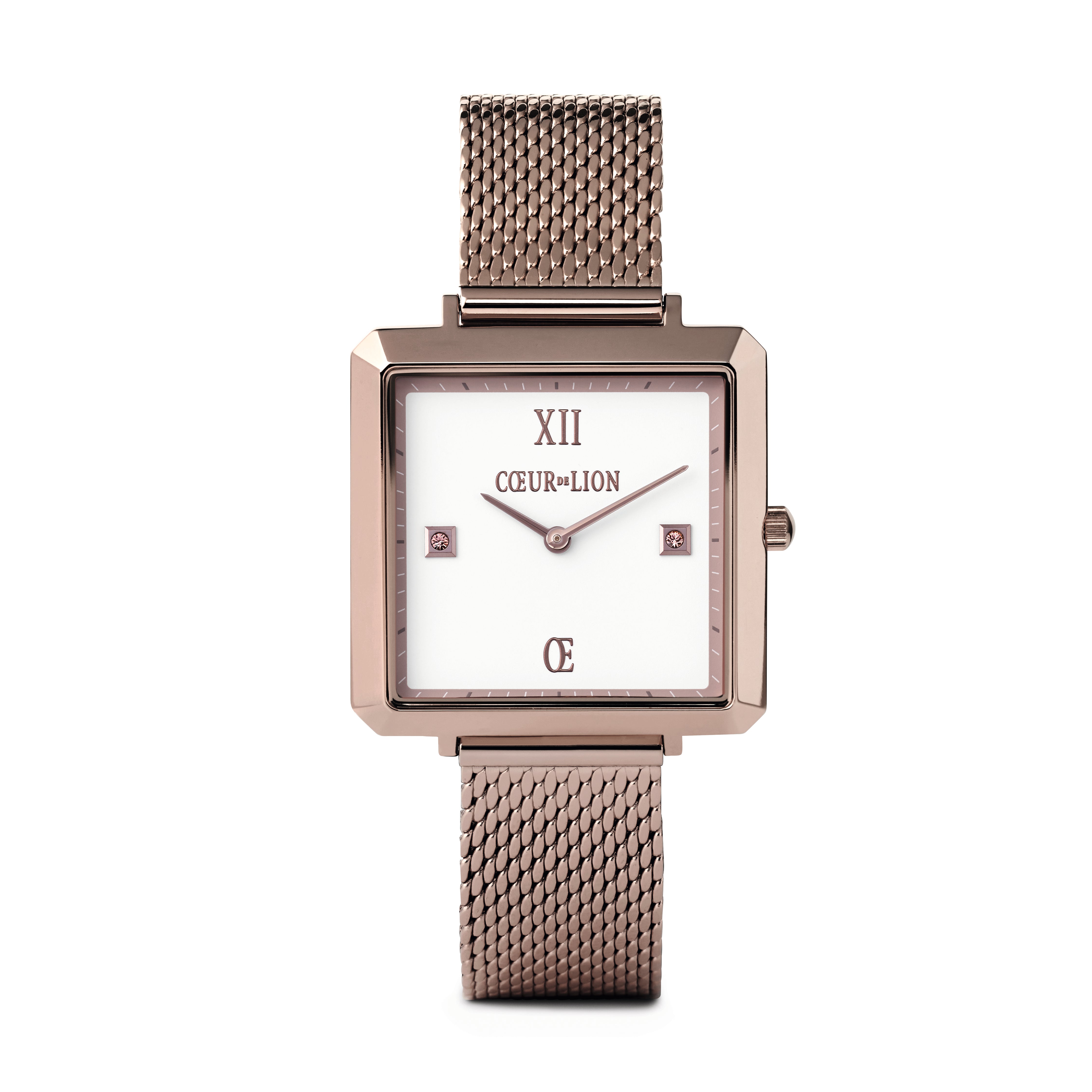 Watch Iconic Square Brilliant White Stainless Steel Champagne