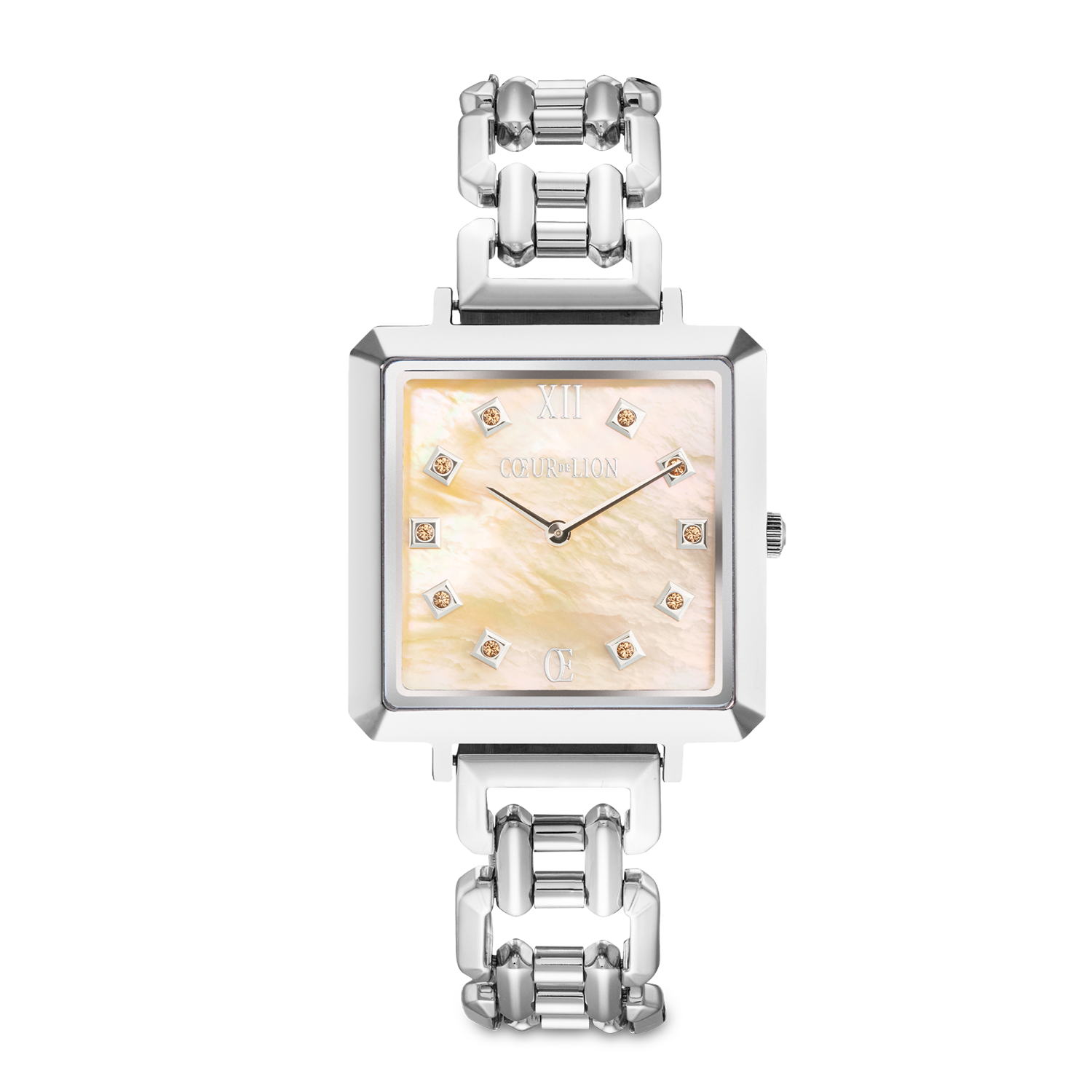Iconic Cube Statement watch Apricot Crush Silver