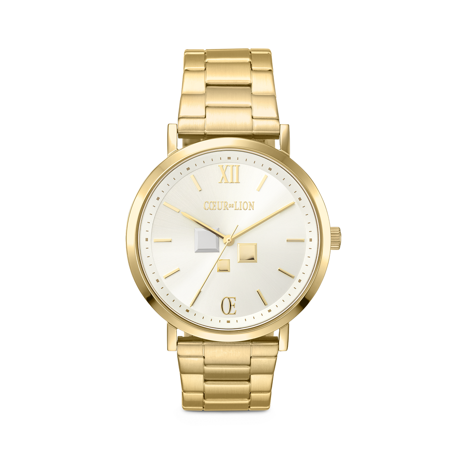 Watch Round Statement Sunray Stainless Steel Frosted Gold