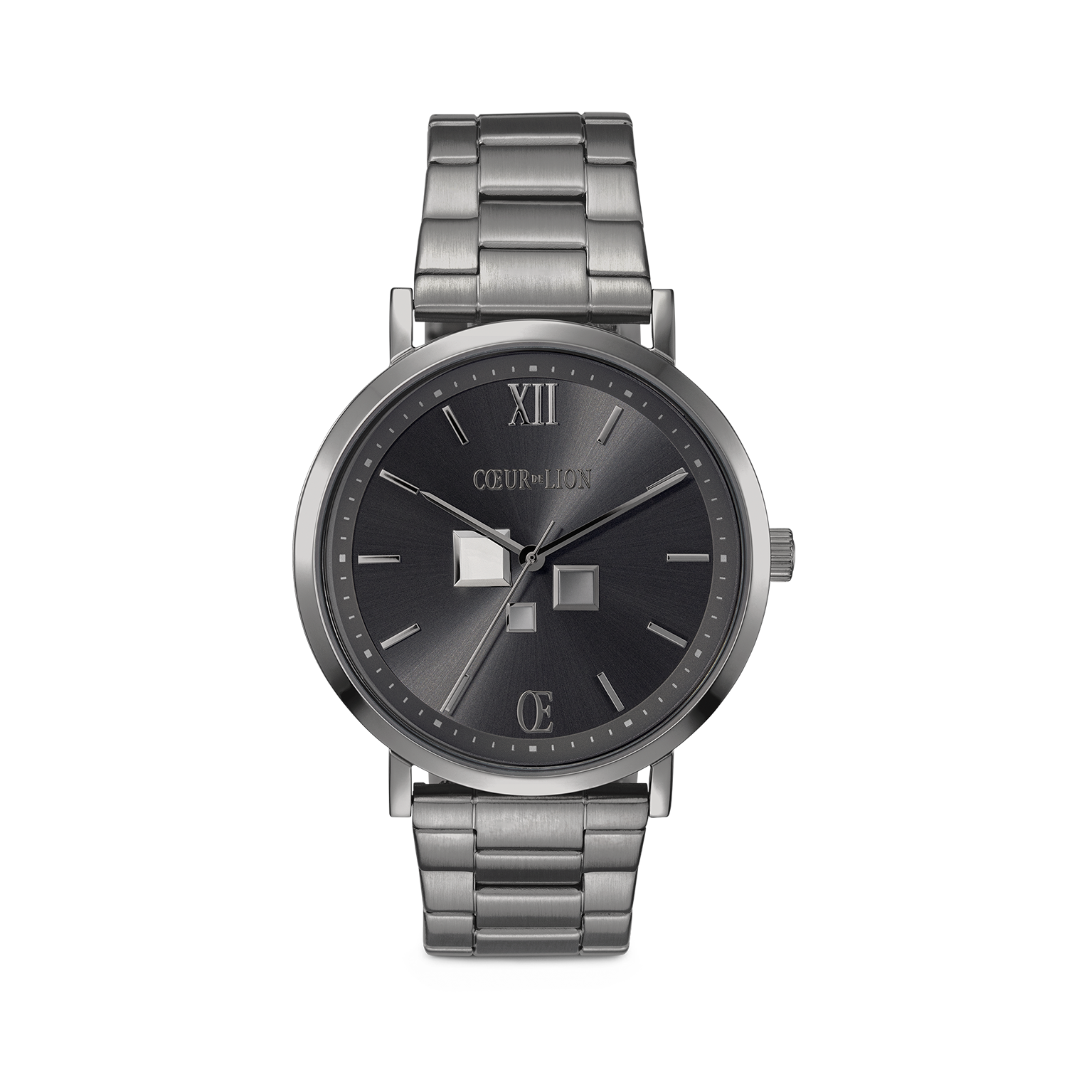 Watch Round Statement Anthracite Sunray Stainless Steel Light Gun Metal