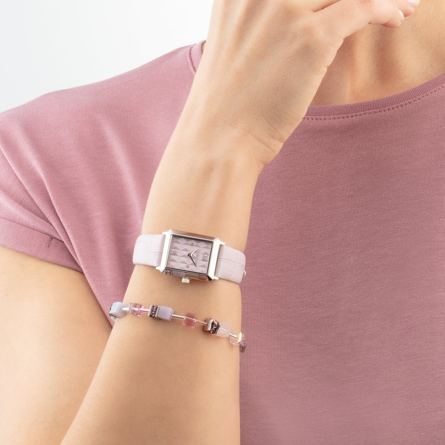 Watch Iconic Spikes Rosé Silver Bracelet Leather Rosé