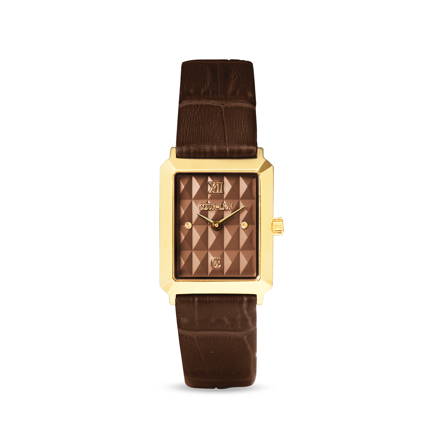 Watch Iconic Spikes bracelet Leather Mocha Mousse gold