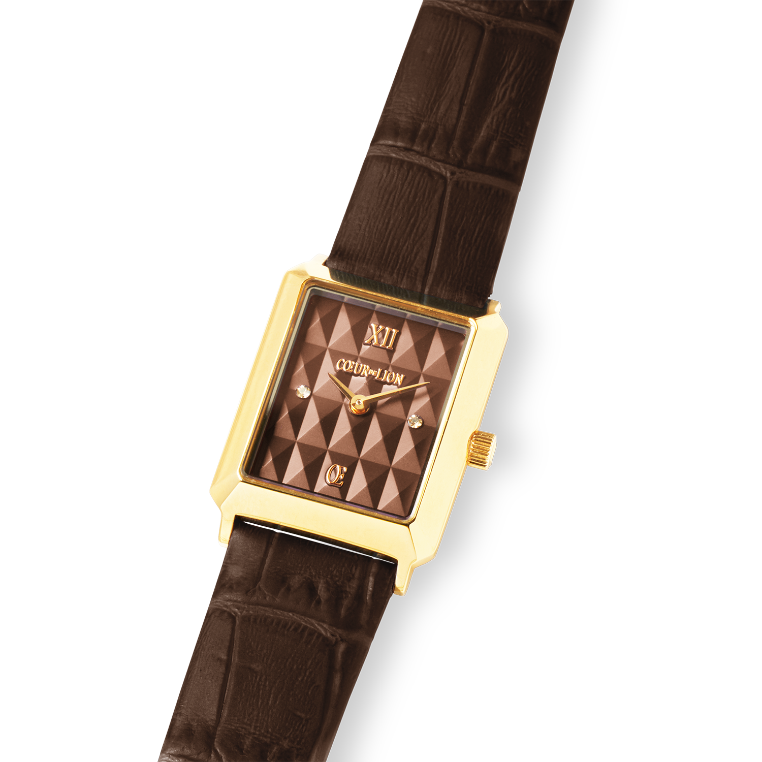Watch Iconic Spikes bracelet Leather Mocha Mousse gold