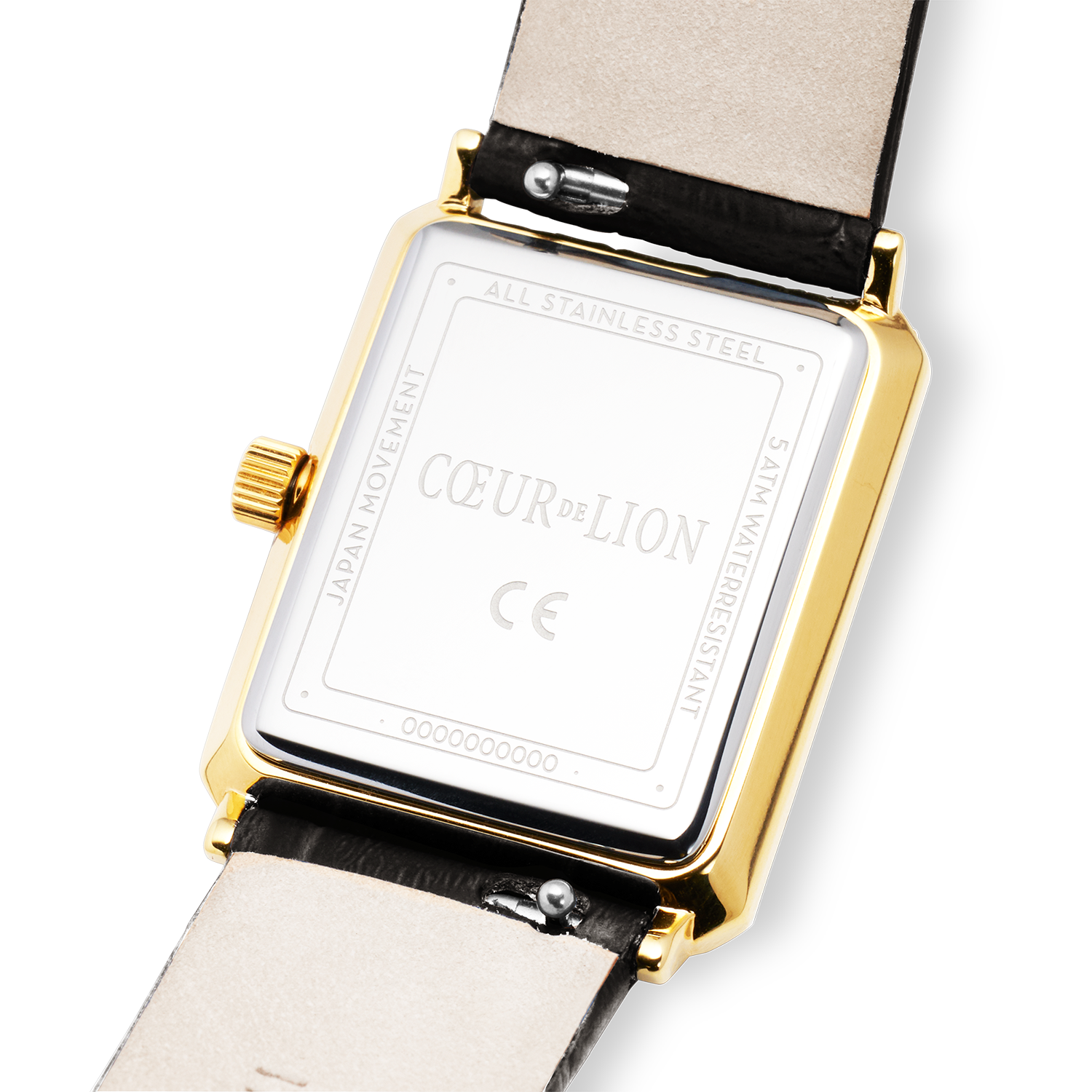 Watch Iconic Waves Gold Leather Black-White