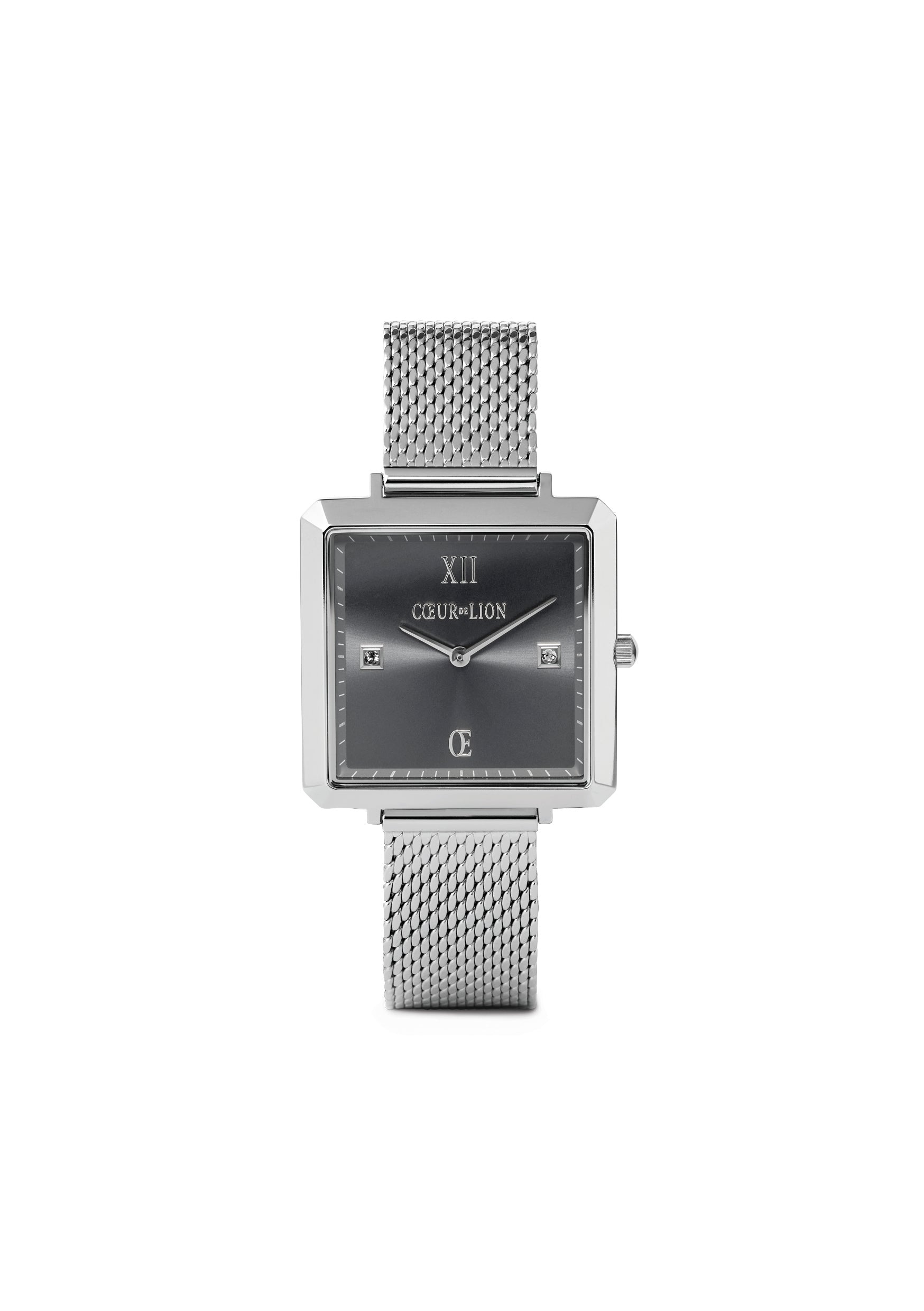 Watch Iconic Square Graphite Sunray Milanese Stainless Steel