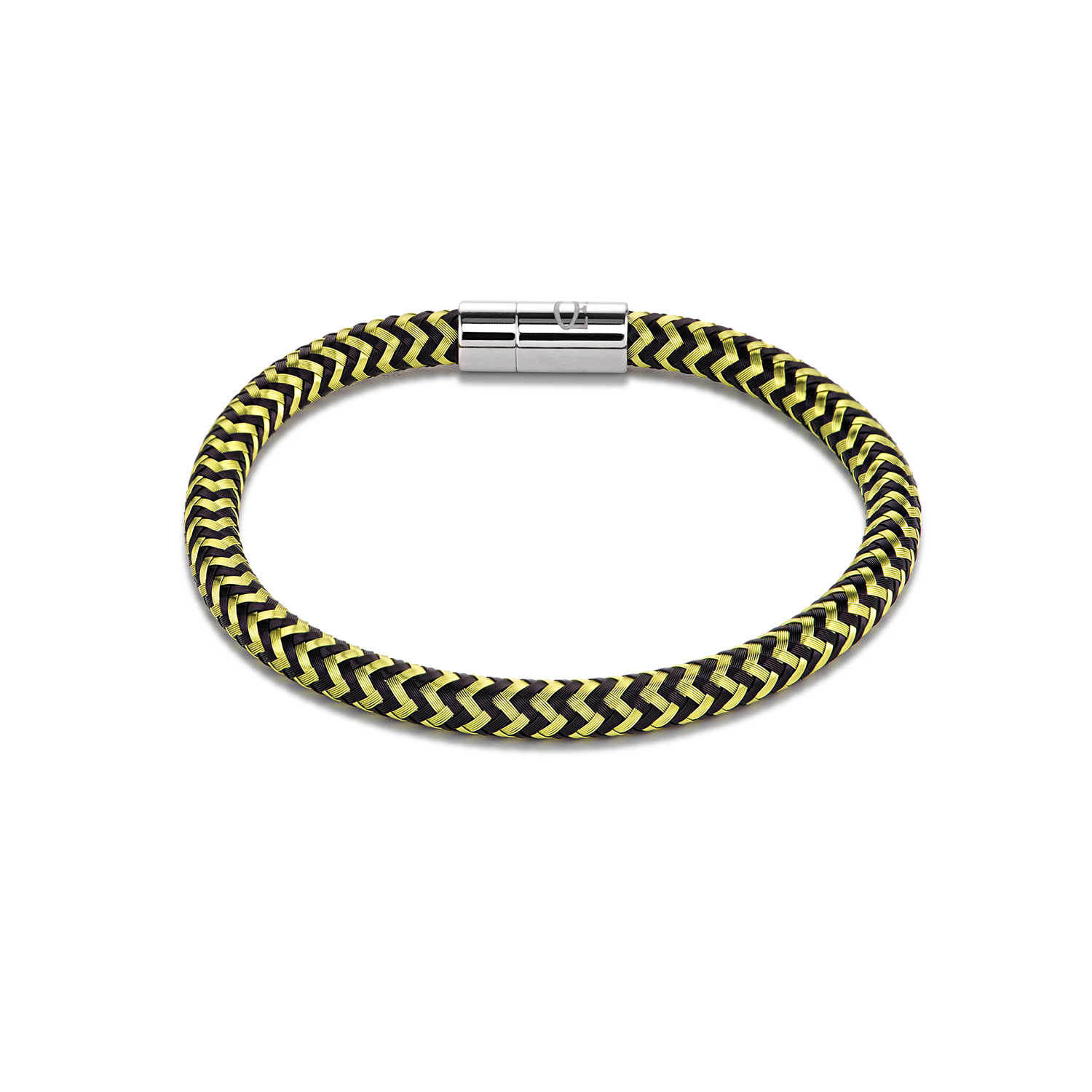 Bracelet metal braided green-black