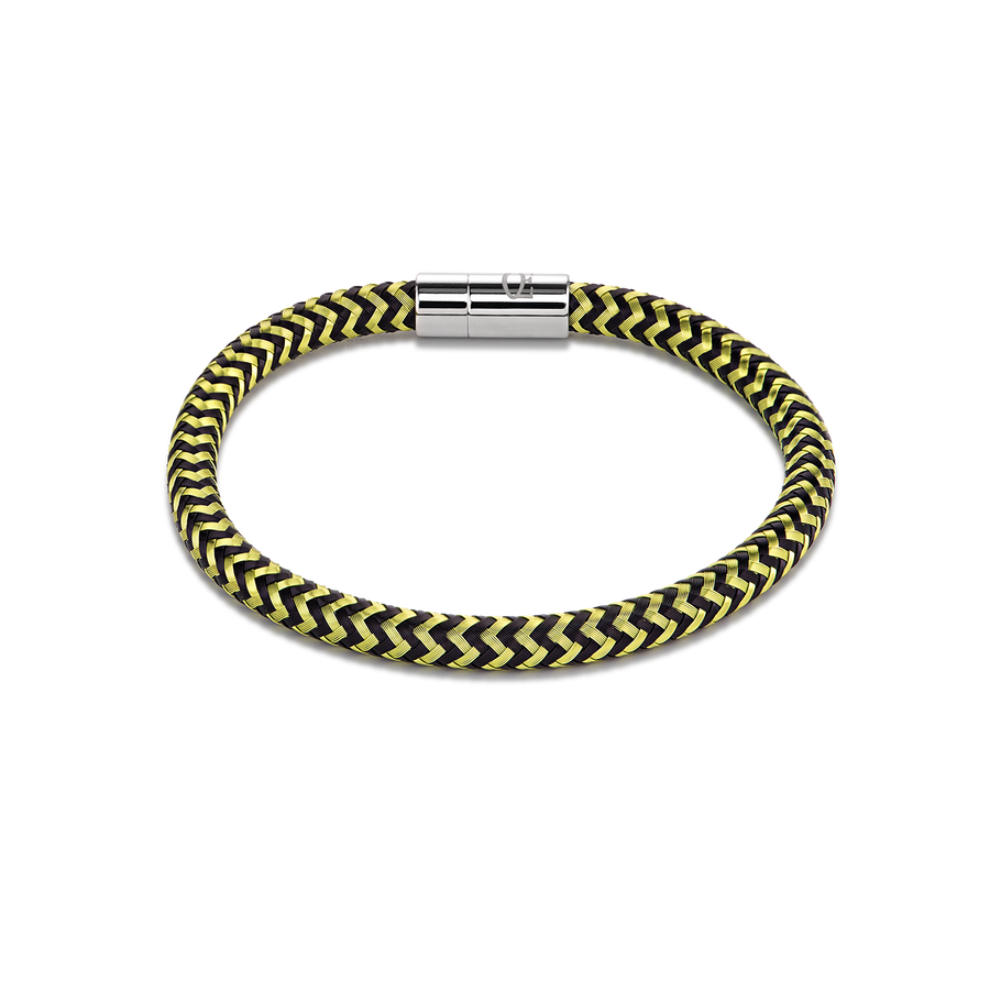 Bracelet metal braided green-black