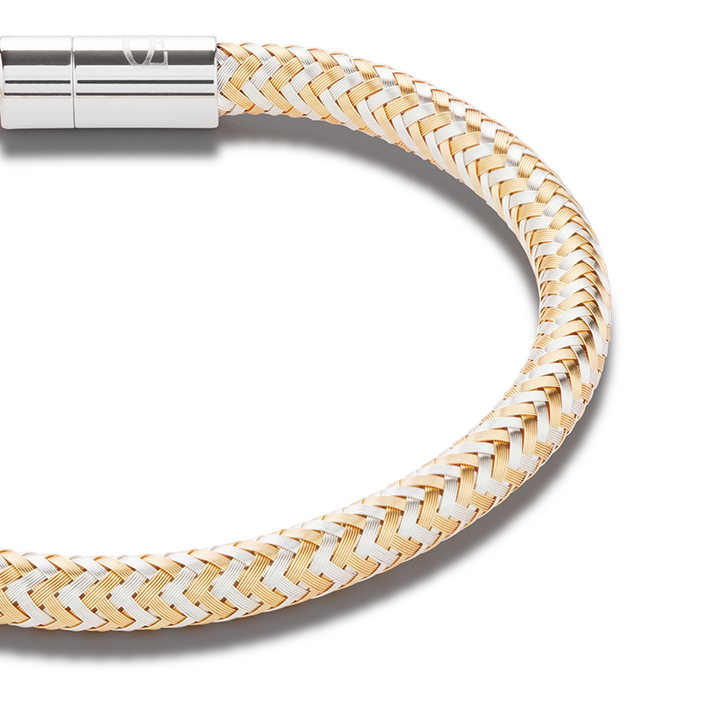 Bracelet metal braided gold-silver