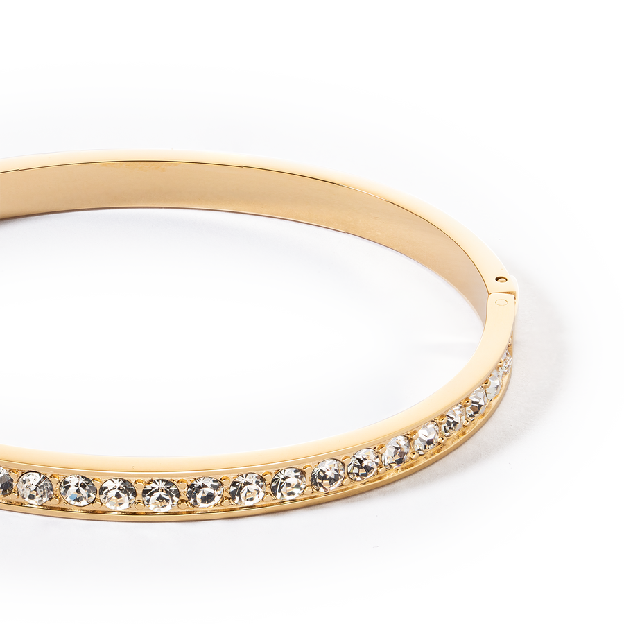 Bracelet stainless steel & crystals gold crystal 17