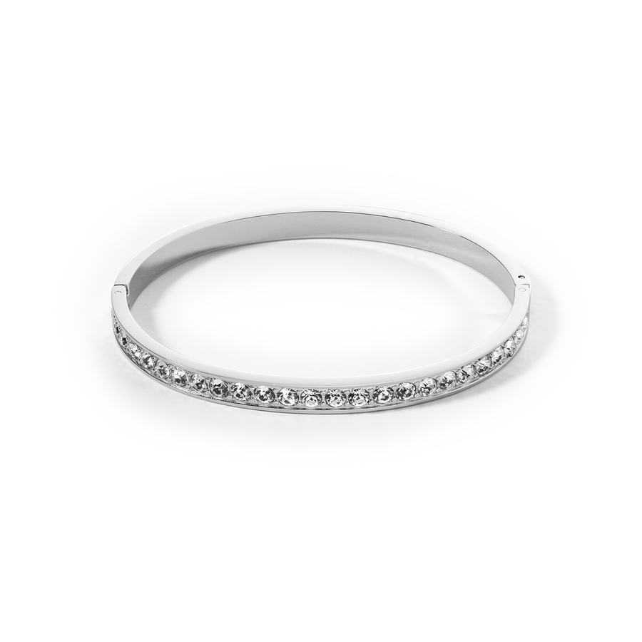 Bracelet stainless steel & crystals silver crystal 19