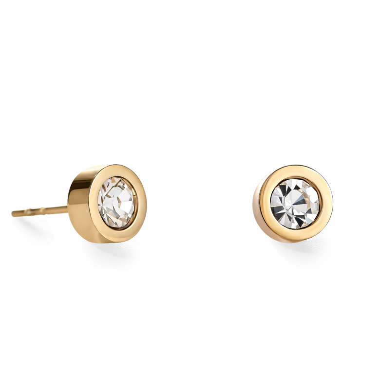 Earrings Crystal & stainless steel gold crystal