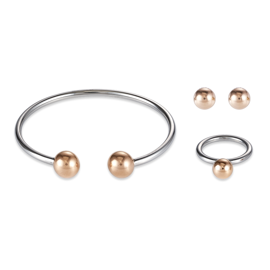 Ring stainless steel ball small rose gold