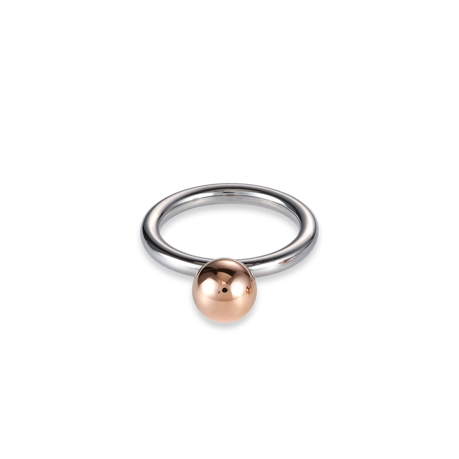 Ring stainless steel ball small rose gold