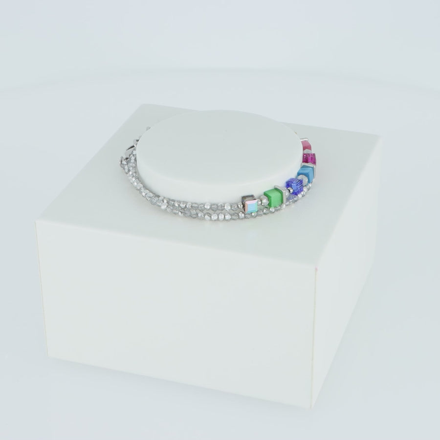 Joyful Colours Wrap bracelet silver rainbow
