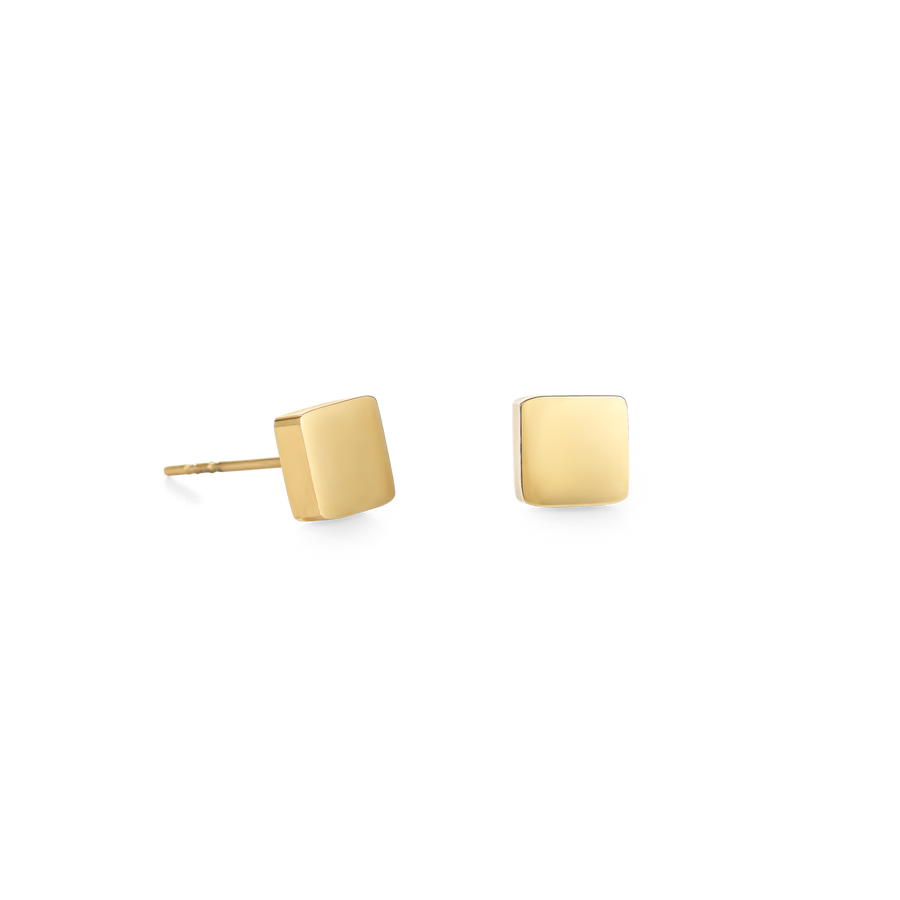 Earrings Square stainless steel gold
