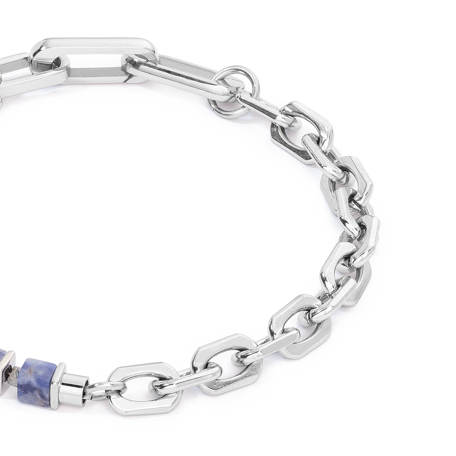 Unisex bracelet Fusion link chain blue