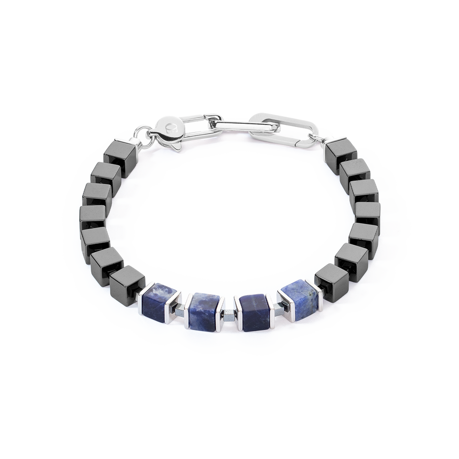 Unisex bracelet precious cubes blue