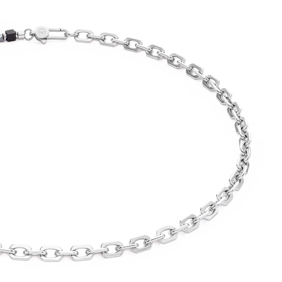 Necklace Cubes Fusion link chain black